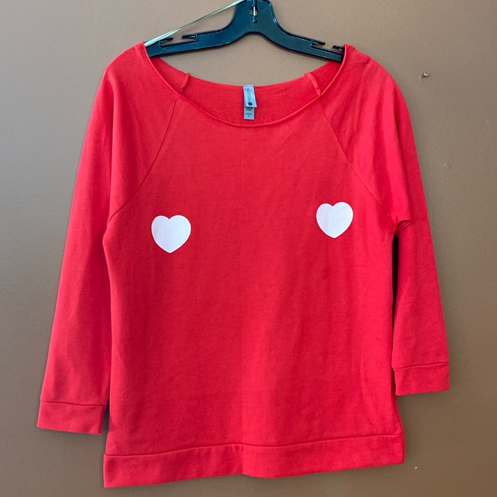 Next Level apparel ladies sweatshirt in red, size small.